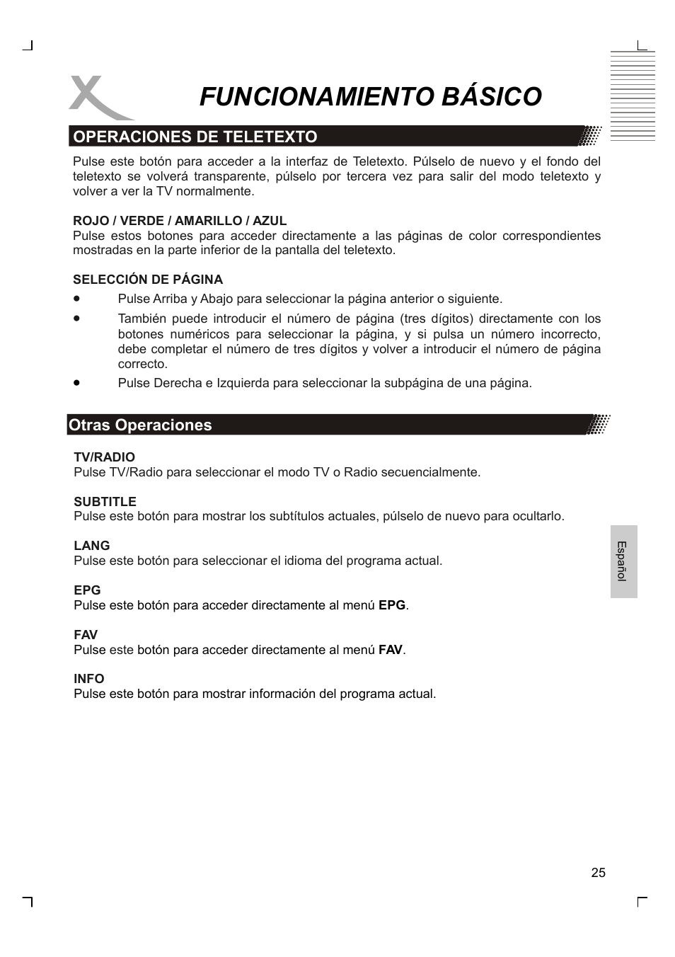 Funcionamiento básico | Xoro HTC 1525D User Manual | Page 195 / 213