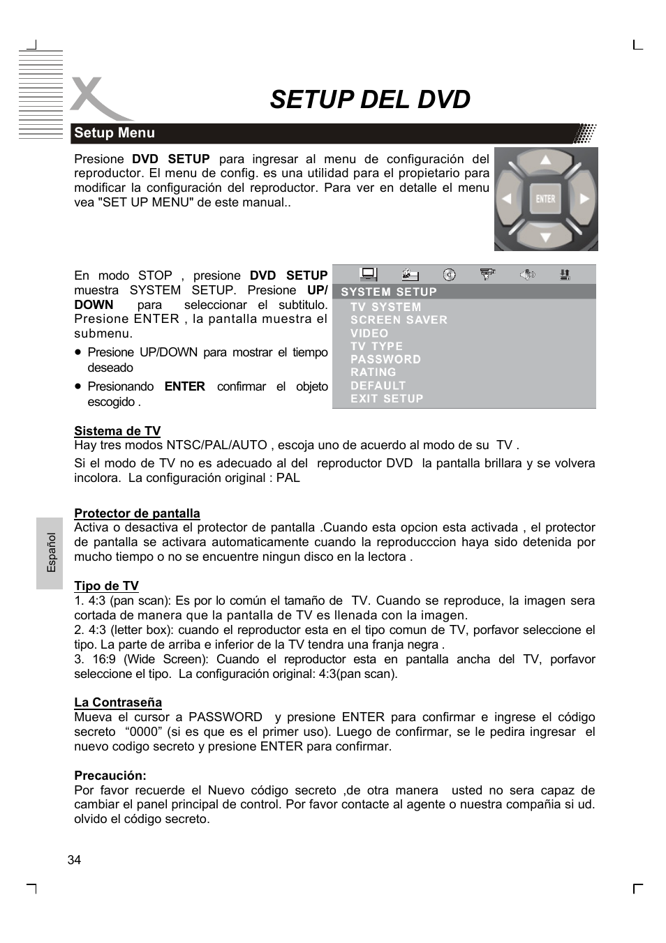 Setup del dvd | Xoro HTC 1525D User Manual | Page 204 / 213
