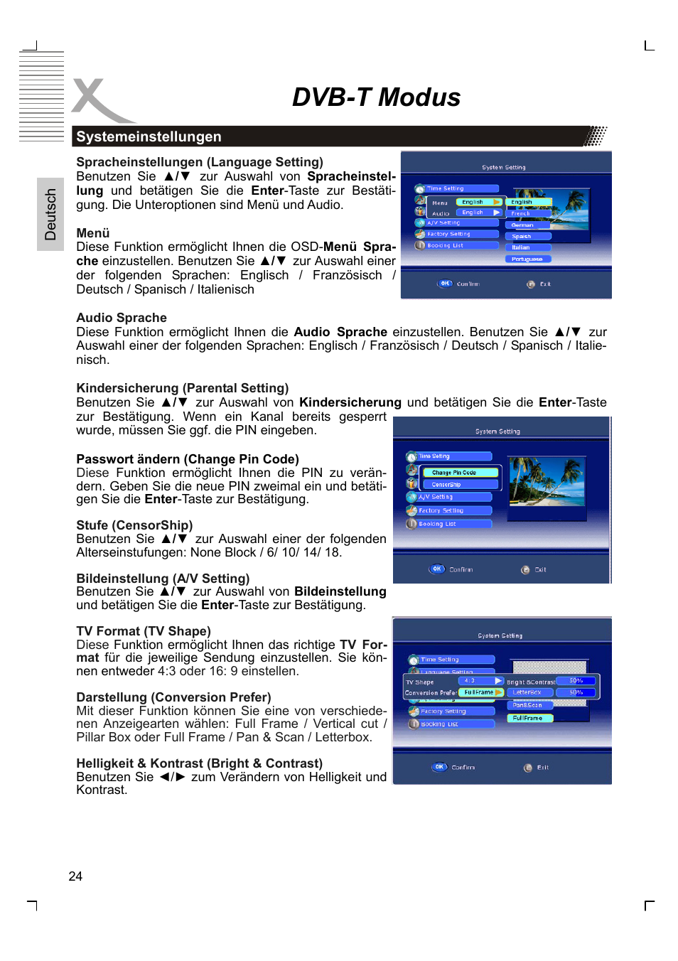 Dvb-t modus | Xoro HTC 1525D User Manual | Page 24 / 213