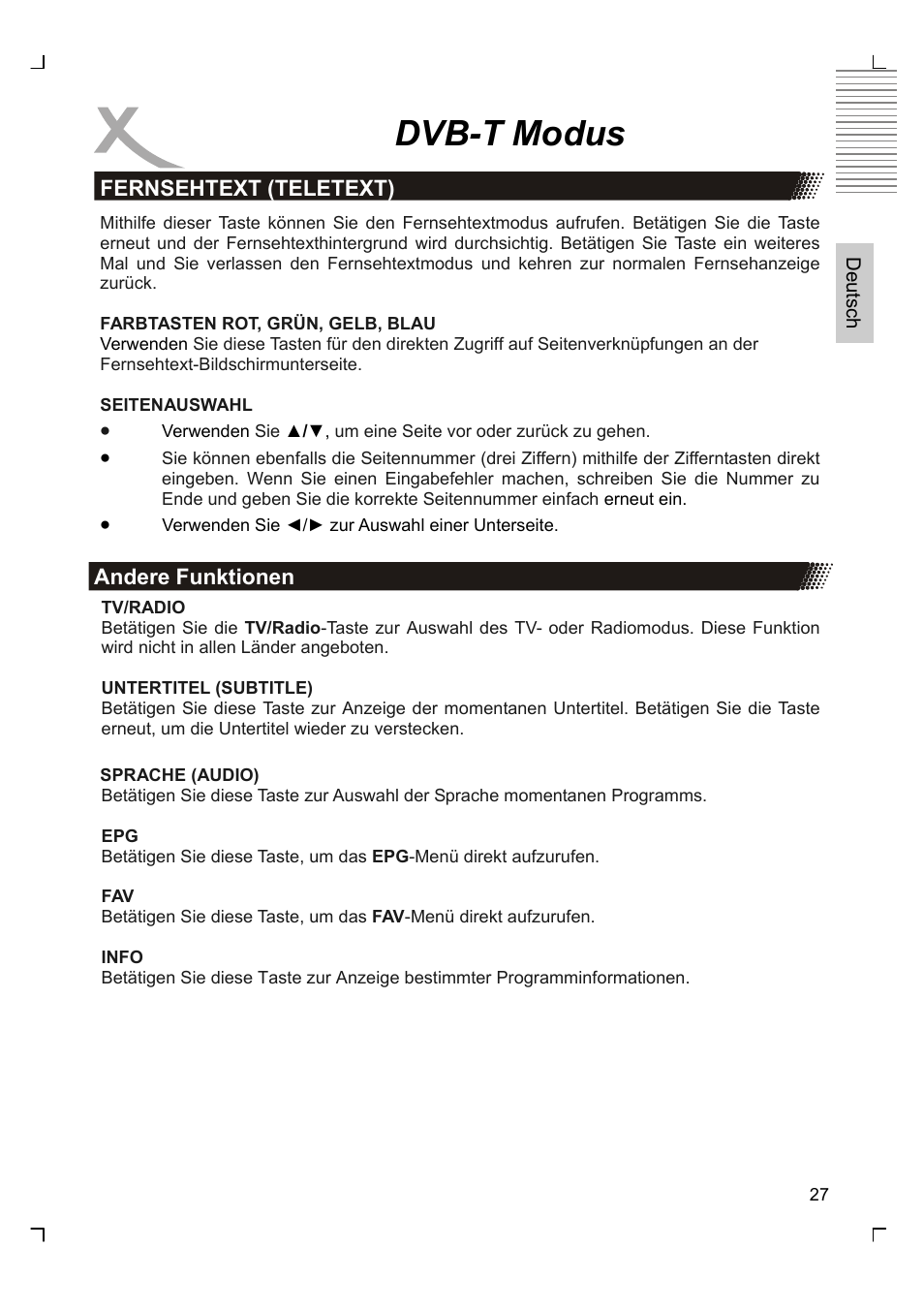 Dvb-t modus | Xoro HTC 1525D User Manual | Page 27 / 213