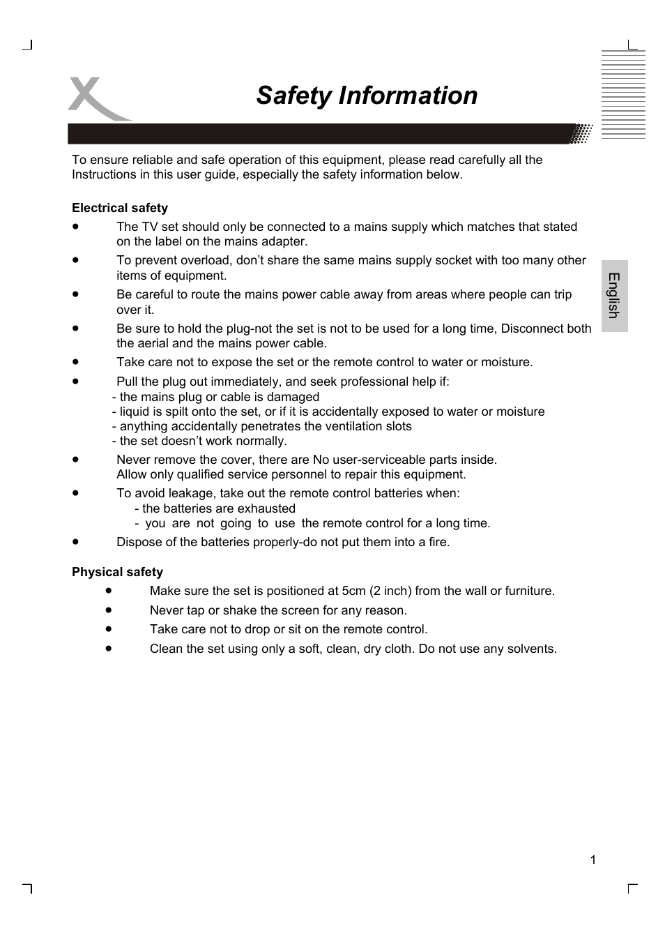 Safety information | Xoro HTC 1525D User Manual | Page 45 / 213