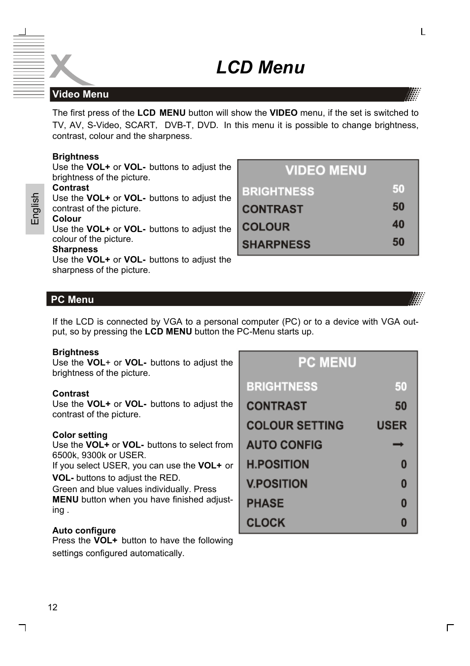 Lcd menu | Xoro HTC 1525D User Manual | Page 56 / 213