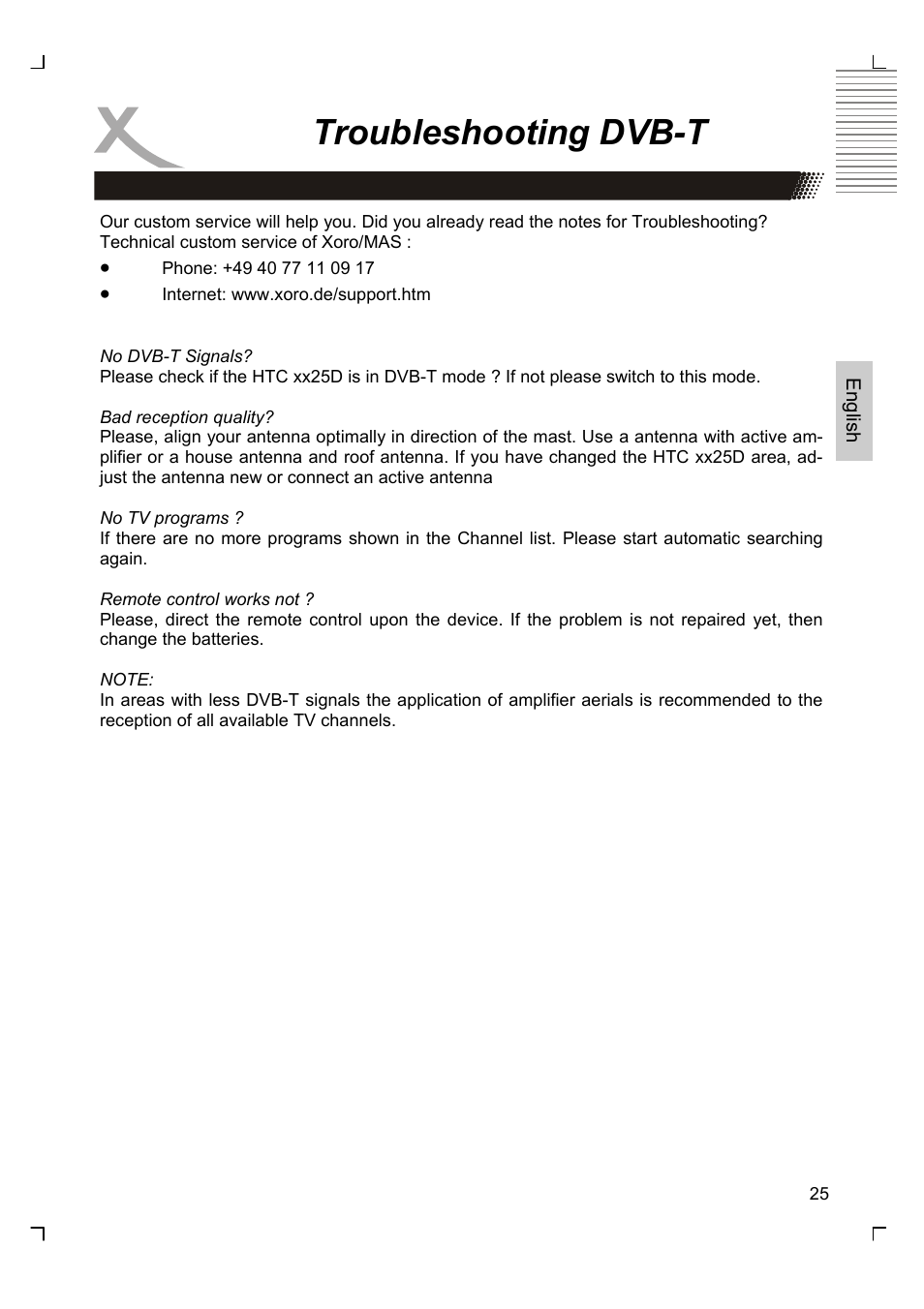Troubleshooting dvb-t | Xoro HTC 1525D User Manual | Page 69 / 213