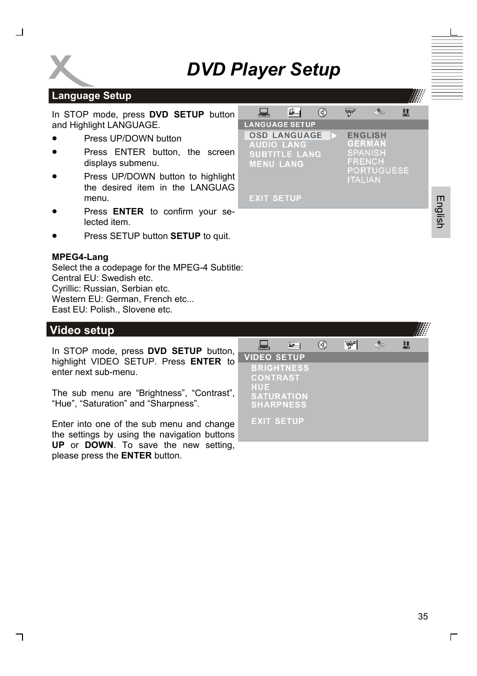 Dvd player setup | Xoro HTC 1525D User Manual | Page 79 / 213