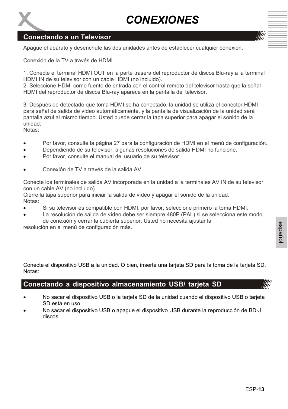 Conexiones | Xoro HBD 1000 User Manual | Page 103 / 122