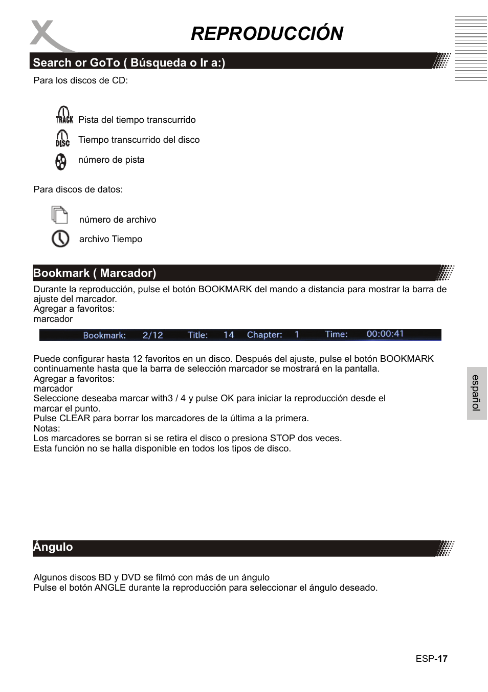 Reproducción | Xoro HBD 1000 User Manual | Page 107 / 122