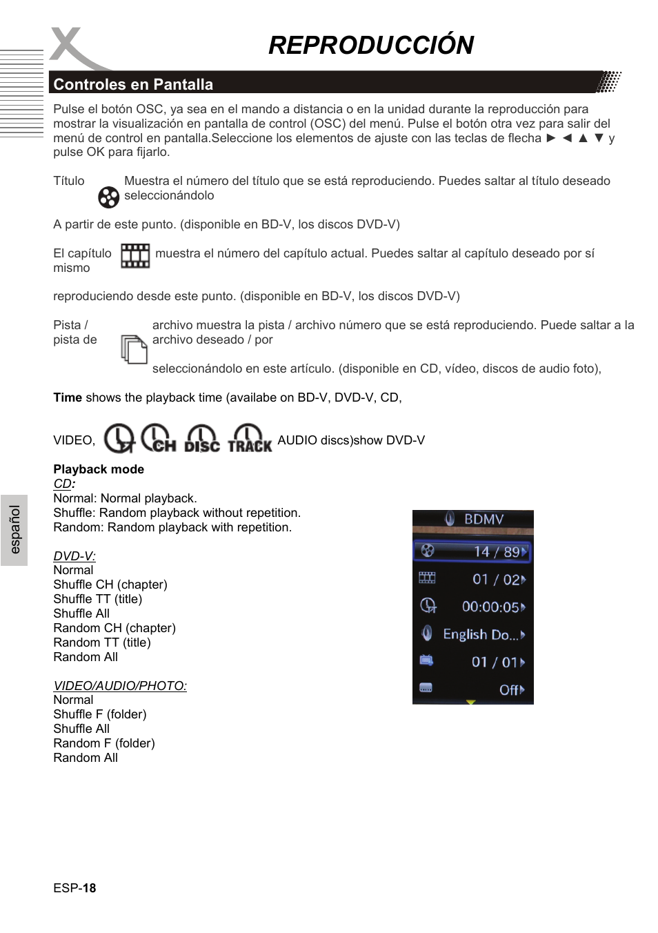 Reproducción | Xoro HBD 1000 User Manual | Page 108 / 122