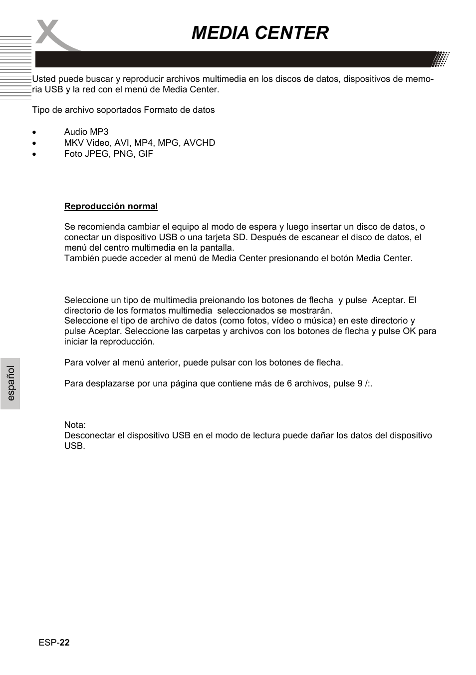 Media center | Xoro HBD 1000 User Manual | Page 112 / 122