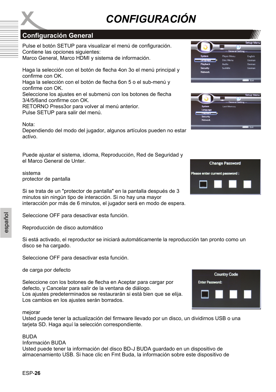 Configuración | Xoro HBD 1000 User Manual | Page 116 / 122