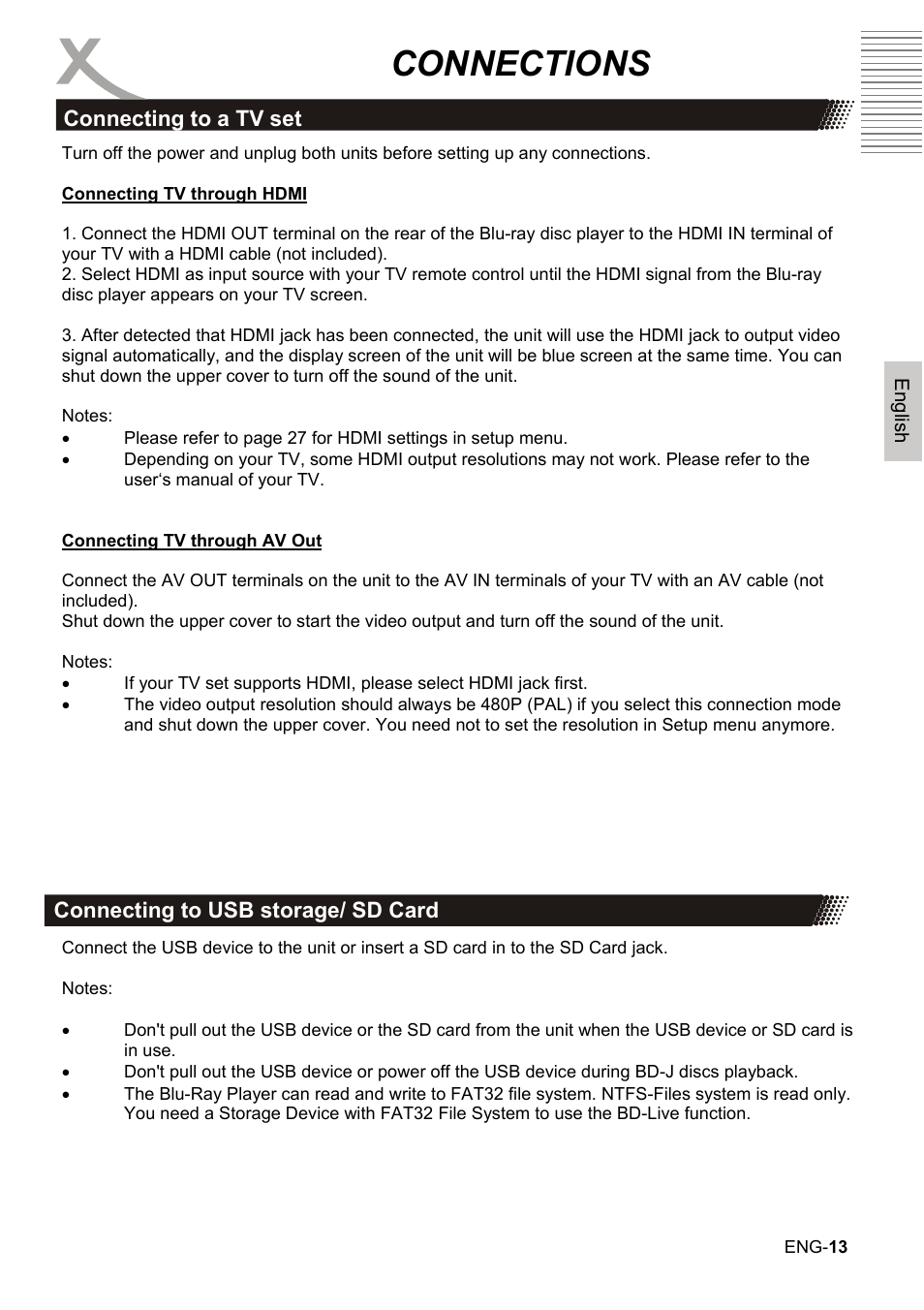 Connections | Xoro HBD 1000 User Manual | Page 43 / 122