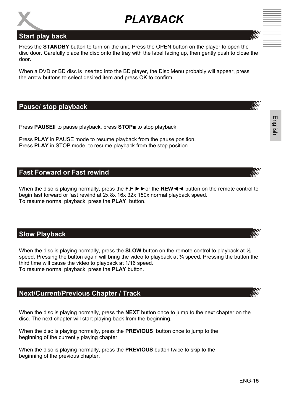 Playback | Xoro HBD 1000 User Manual | Page 45 / 122