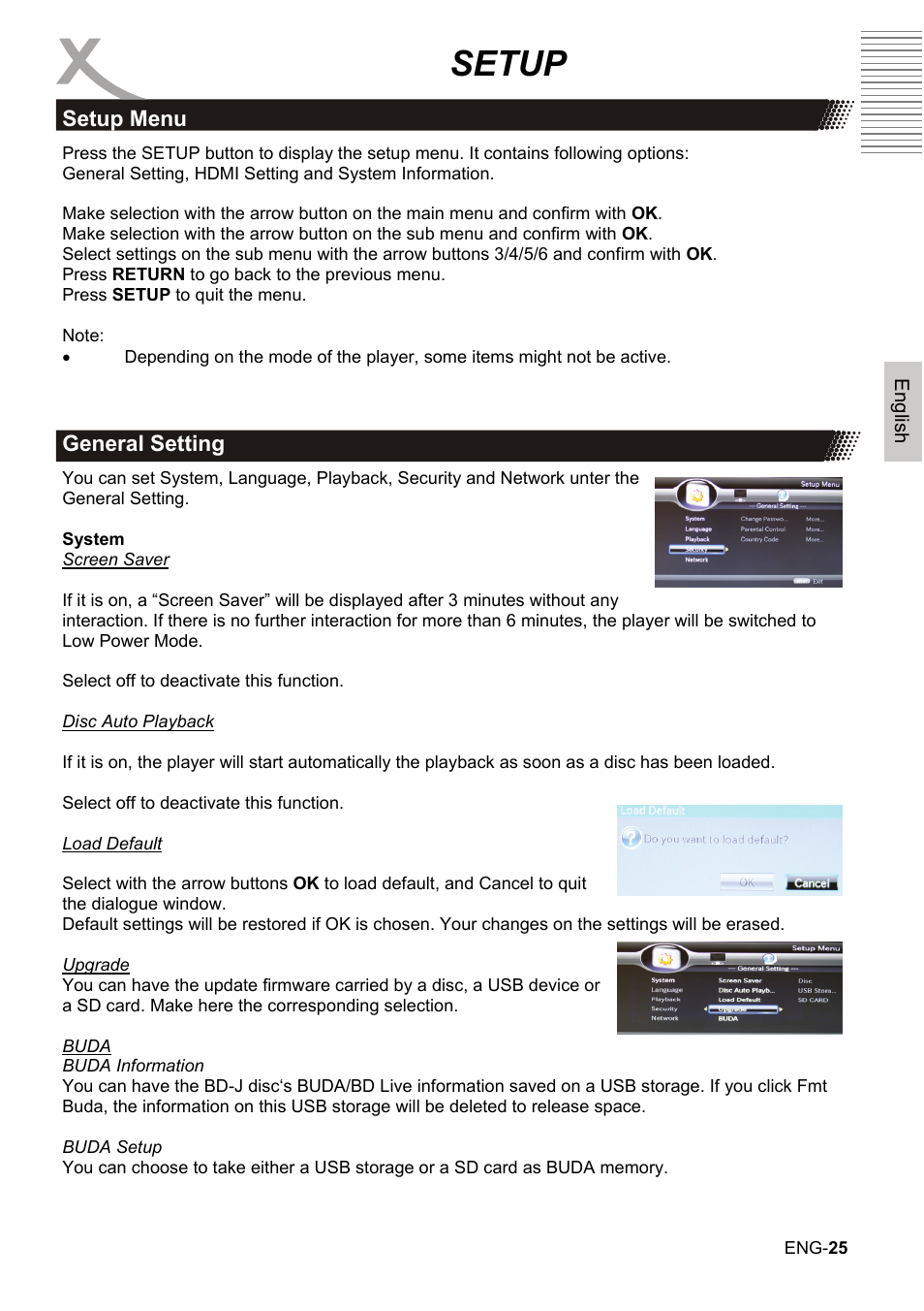 Setup | Xoro HBD 1000 User Manual | Page 55 / 122