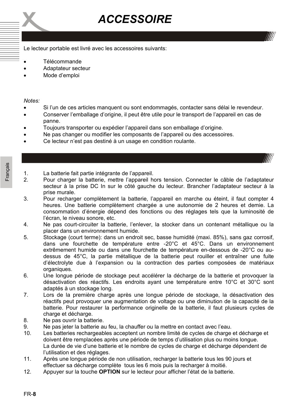 Accessoire | Xoro HBD 1000 User Manual | Page 68 / 122