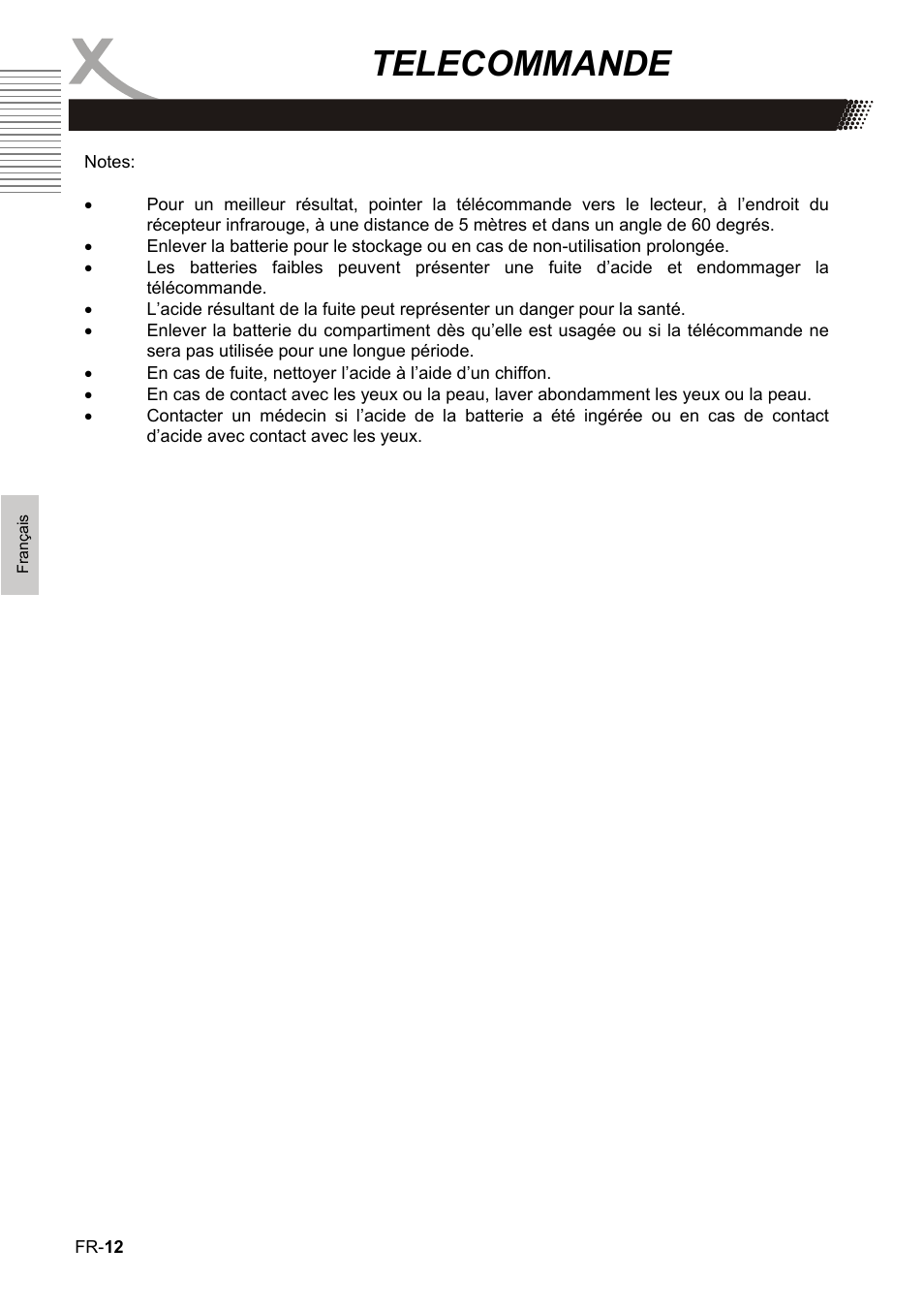 Telecommande | Xoro HBD 1000 User Manual | Page 72 / 122