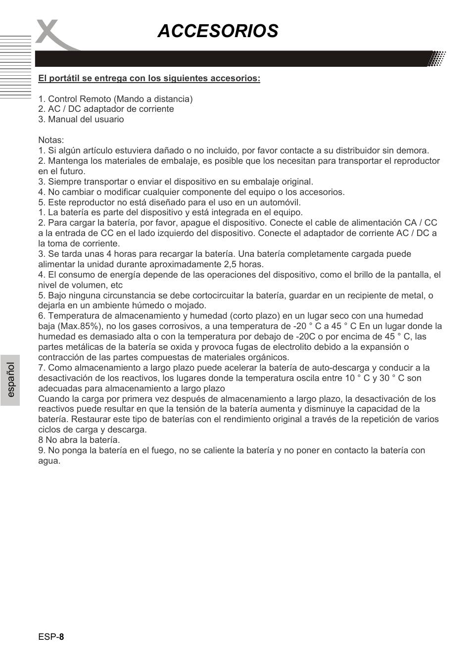 Accesorios | Xoro HBD 1000 User Manual | Page 98 / 122