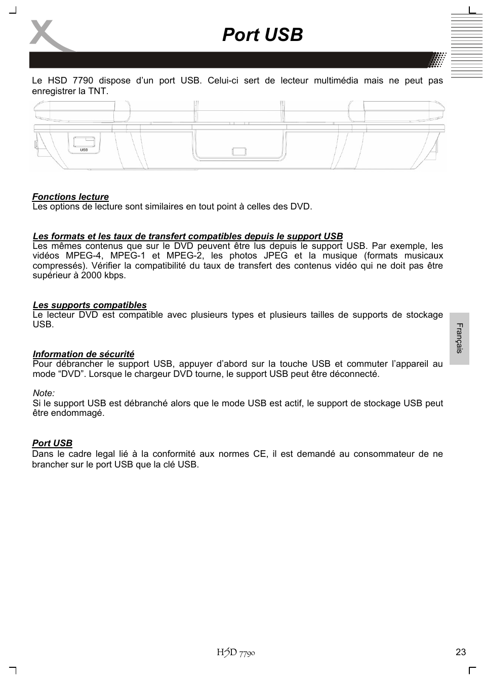 Port usb | Xoro HSD 7790 User Manual | Page 119 / 146