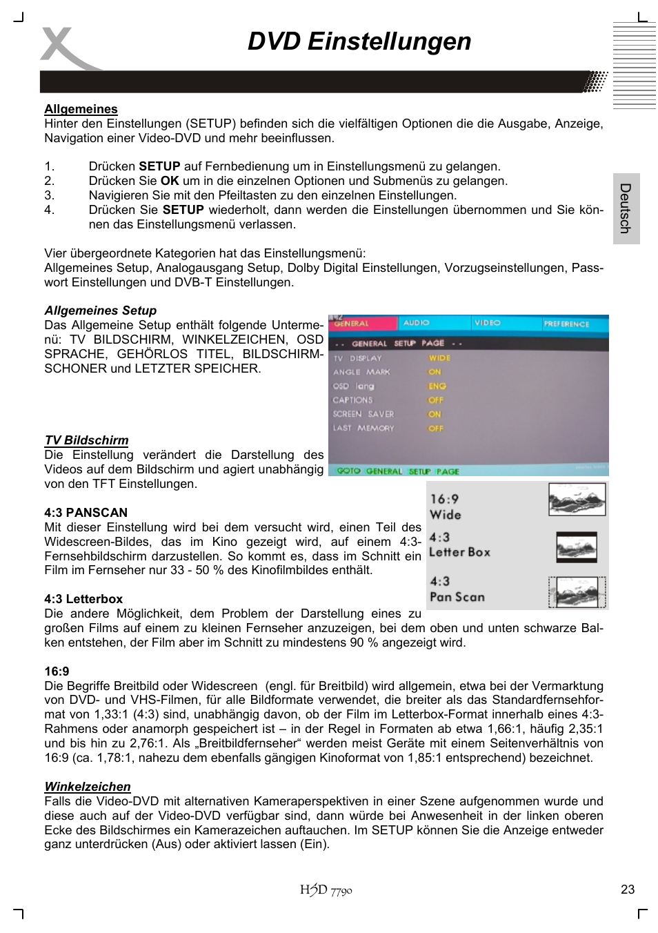 Dvd einstellungen | Xoro HSD 7790 User Manual | Page 23 / 146