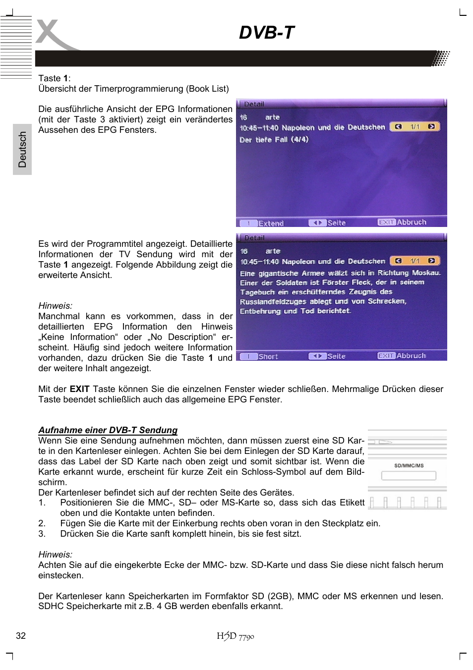 Dvb-t | Xoro HSD 7790 User Manual | Page 32 / 146