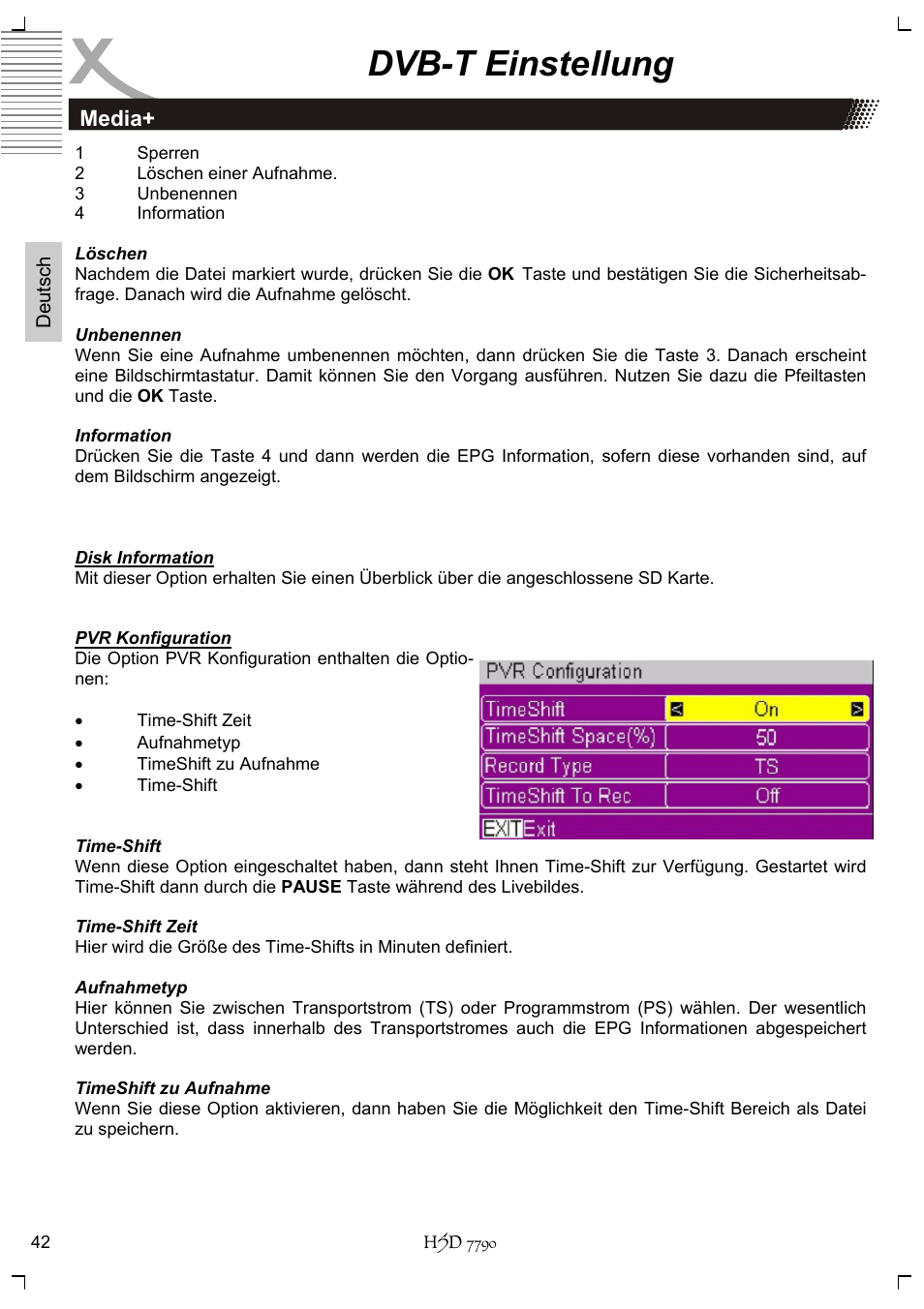 Dvb-t einstellung | Xoro HSD 7790 User Manual | Page 42 / 146