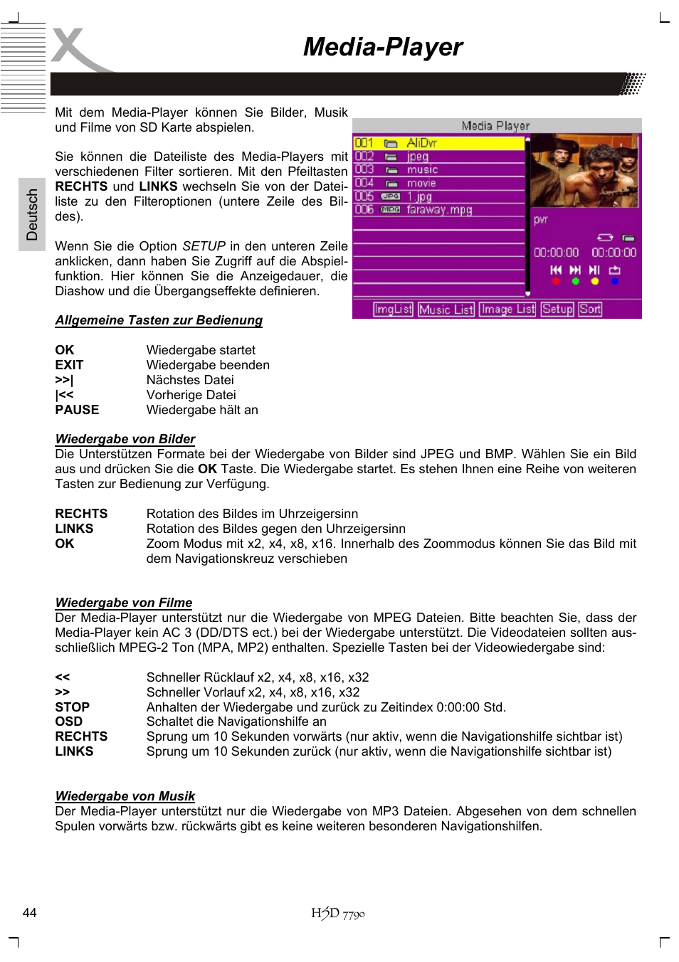 Media-player | Xoro HSD 7790 User Manual | Page 44 / 146