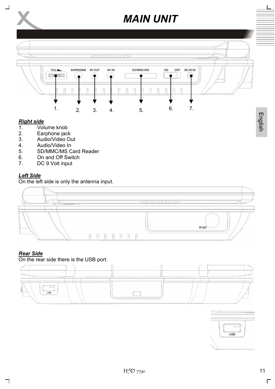 Main unit | Xoro HSD 7790 User Manual | Page 61 / 146