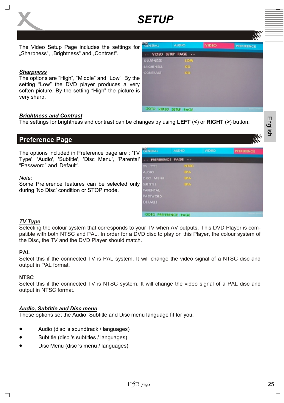 Setup | Xoro HSD 7790 User Manual | Page 75 / 146