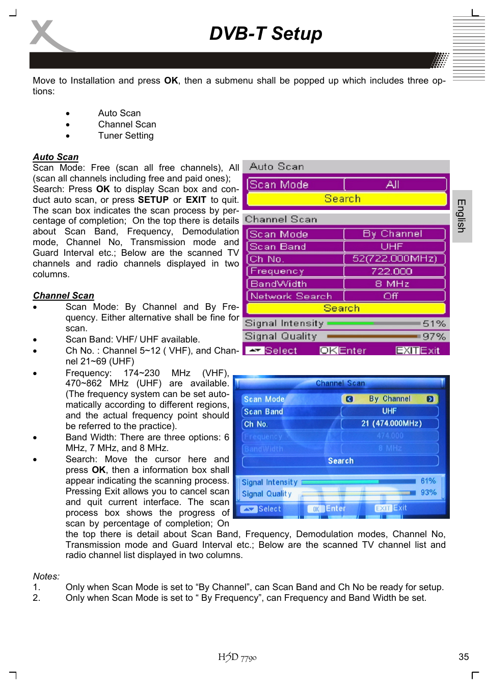 Dvb-t setup | Xoro HSD 7790 User Manual | Page 85 / 146