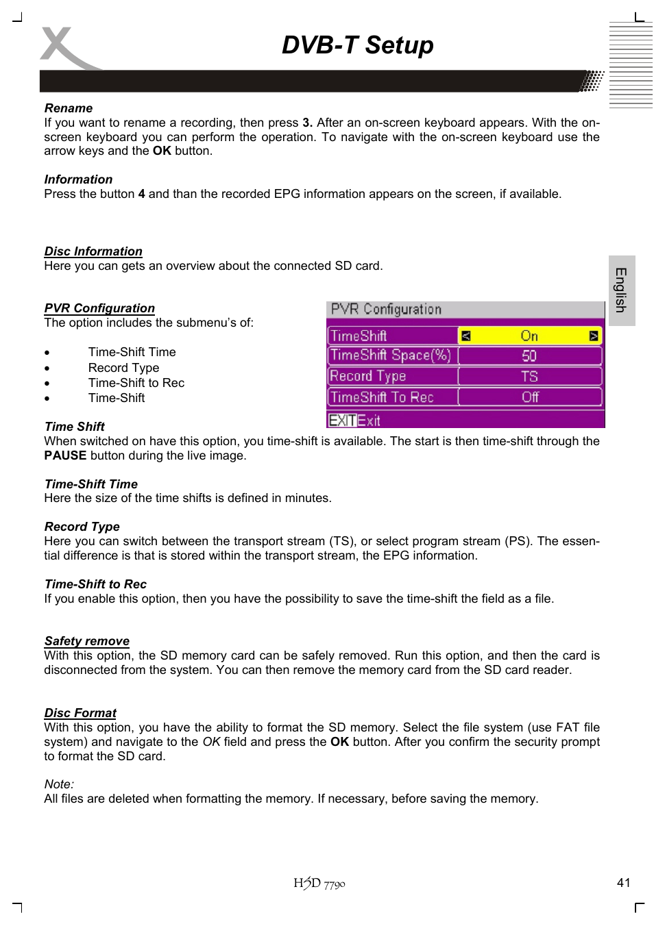 Dvb-t setup | Xoro HSD 7790 User Manual | Page 91 / 146