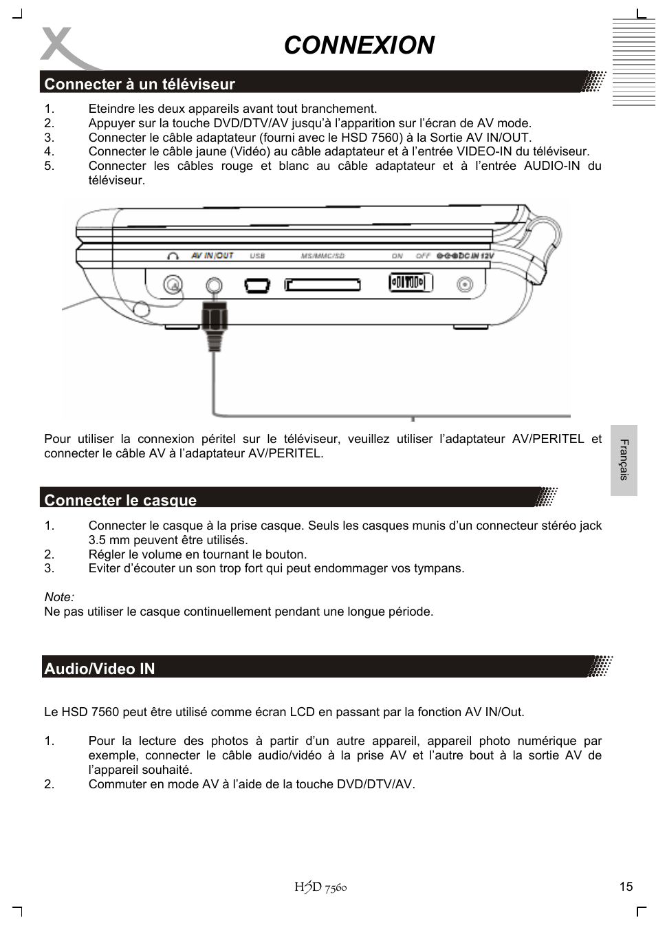 Connexion | Xoro HSD 7560 User Manual | Page 111 / 146