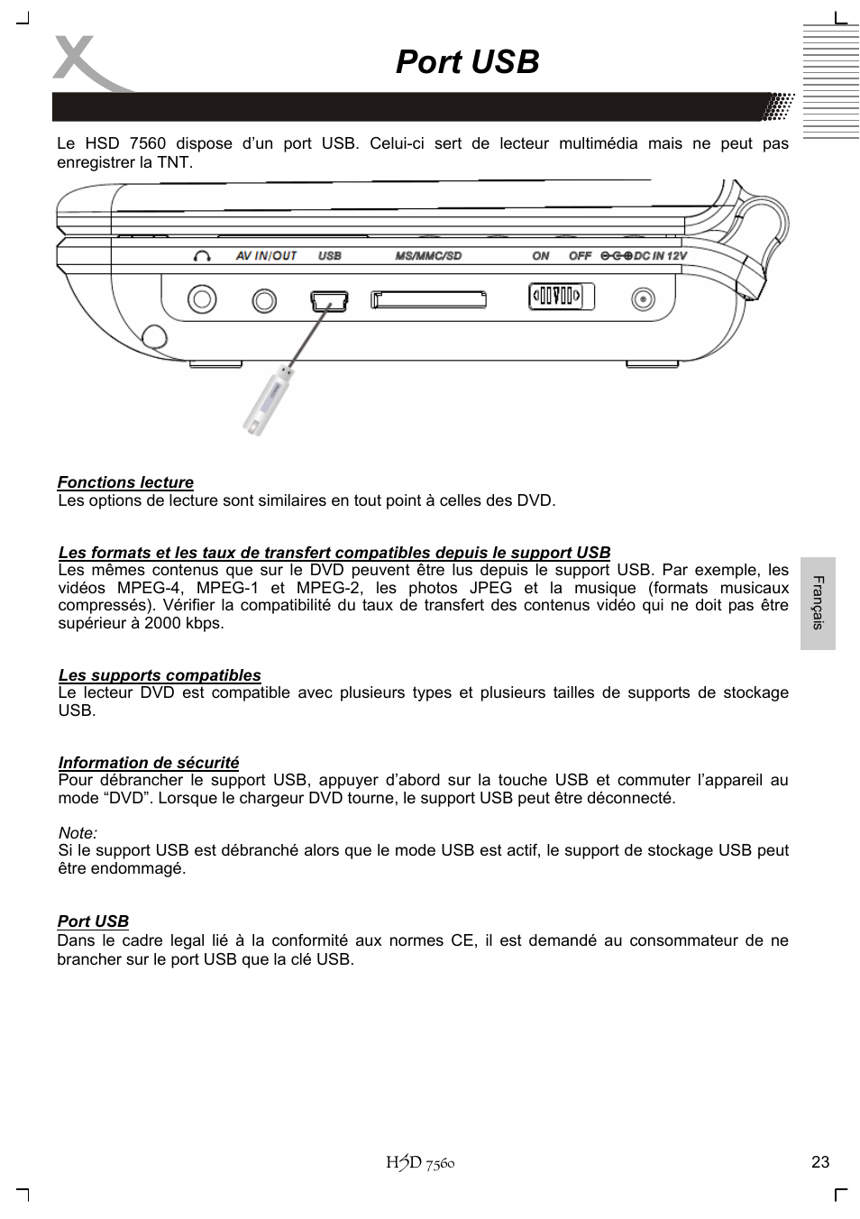 Port usb | Xoro HSD 7560 User Manual | Page 119 / 146
