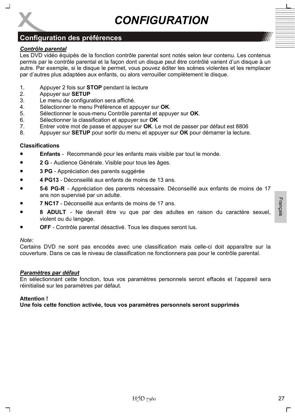 Configuration | Xoro HSD 7560 User Manual | Page 123 / 146