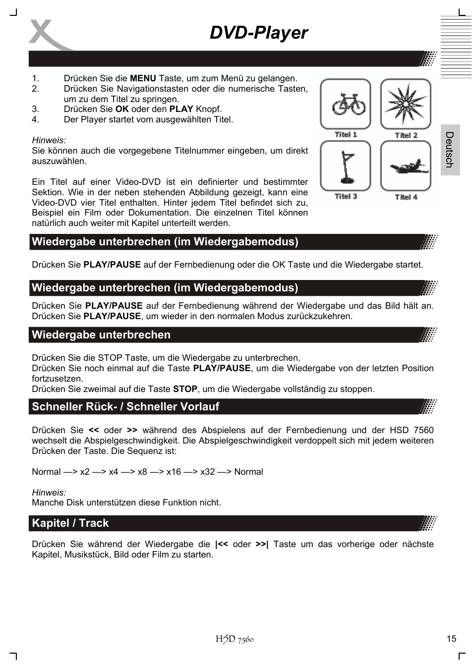 Dvd-player | Xoro HSD 7560 User Manual | Page 15 / 146