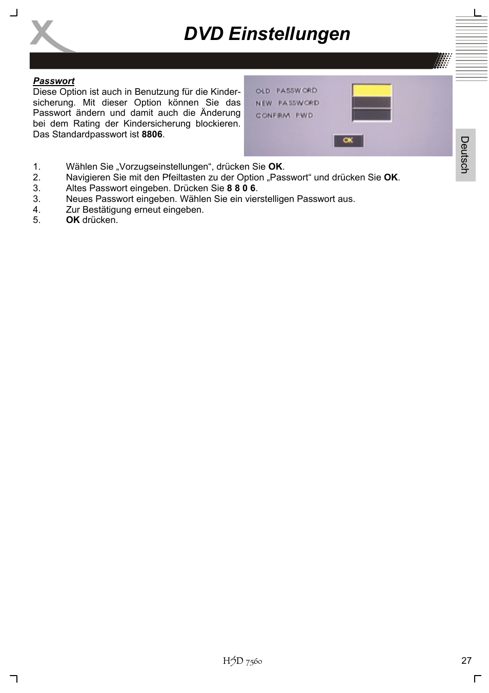 Dvd einstellungen | Xoro HSD 7560 User Manual | Page 27 / 146