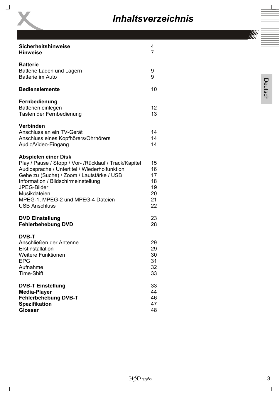 Xoro HSD 7560 User Manual | Page 3 / 146