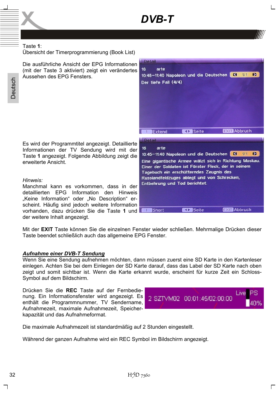 Dvb-t | Xoro HSD 7560 User Manual | Page 32 / 146