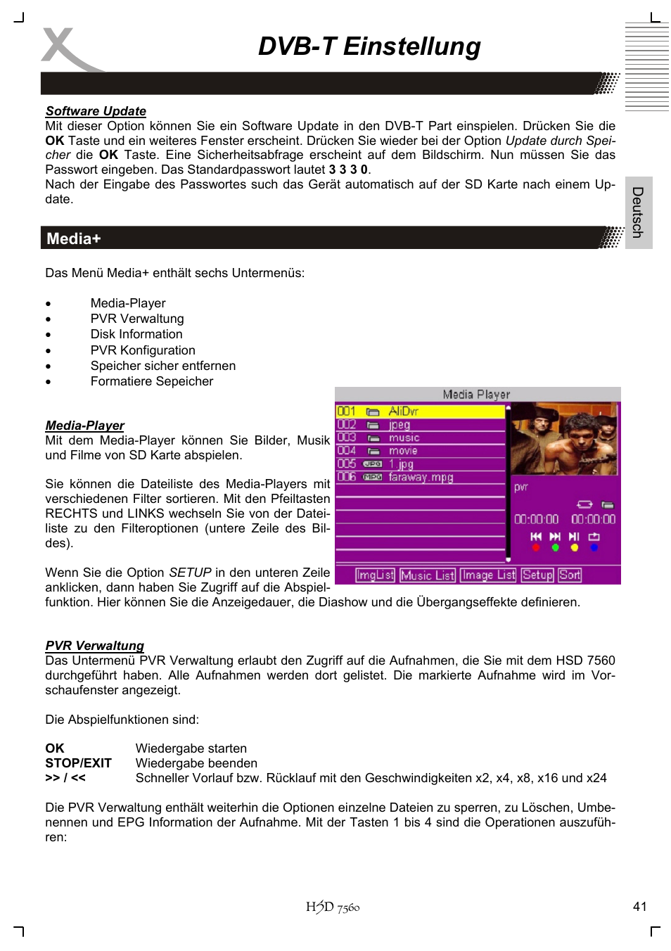 Dvb-t einstellung | Xoro HSD 7560 User Manual | Page 41 / 146
