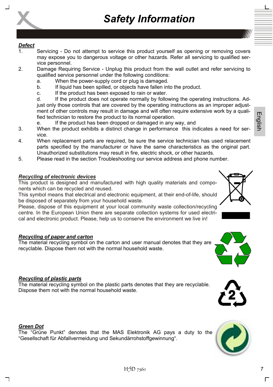 Safety information | Xoro HSD 7560 User Manual | Page 57 / 146
