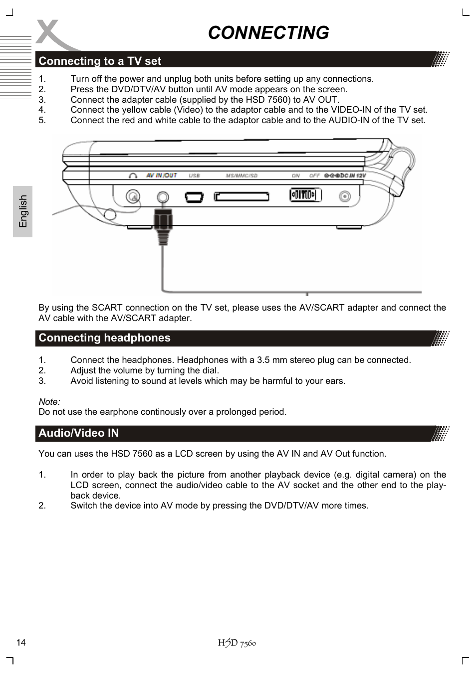 Connecting | Xoro HSD 7560 User Manual | Page 64 / 146