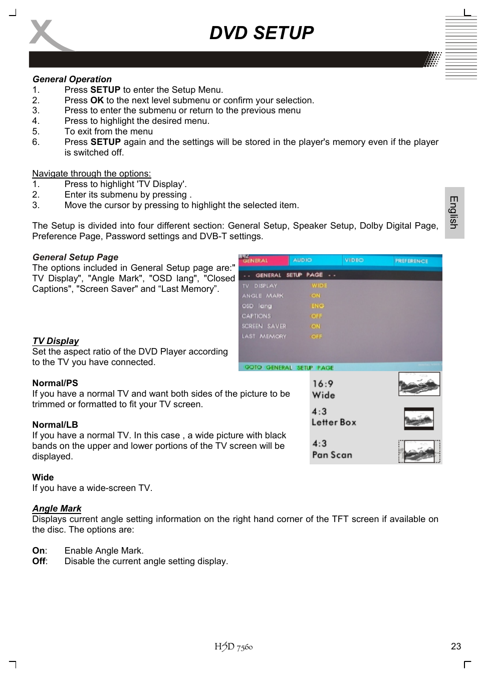 Dvd setup | Xoro HSD 7560 User Manual | Page 73 / 146