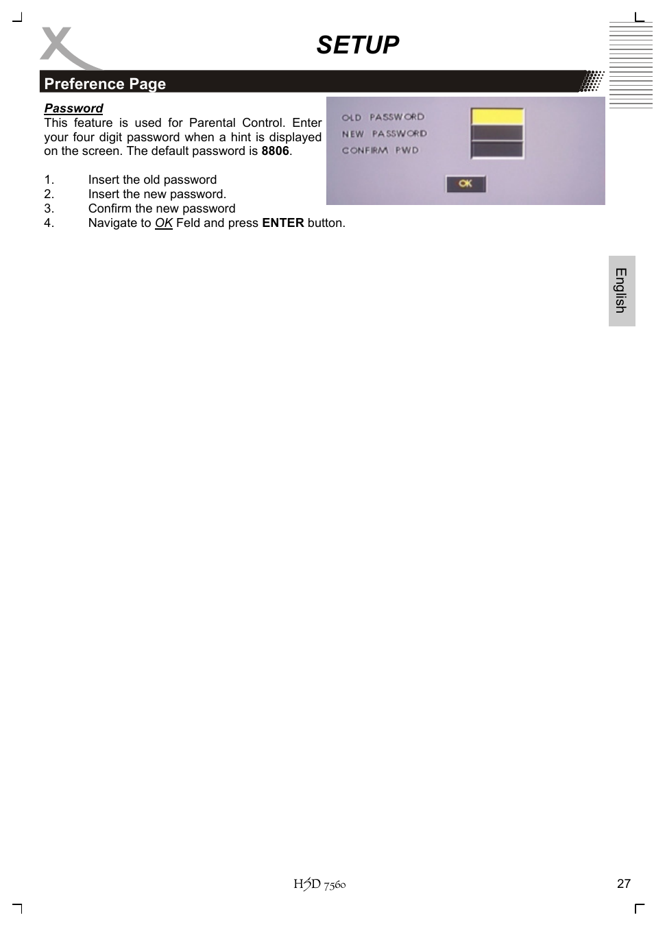 Setup | Xoro HSD 7560 User Manual | Page 77 / 146