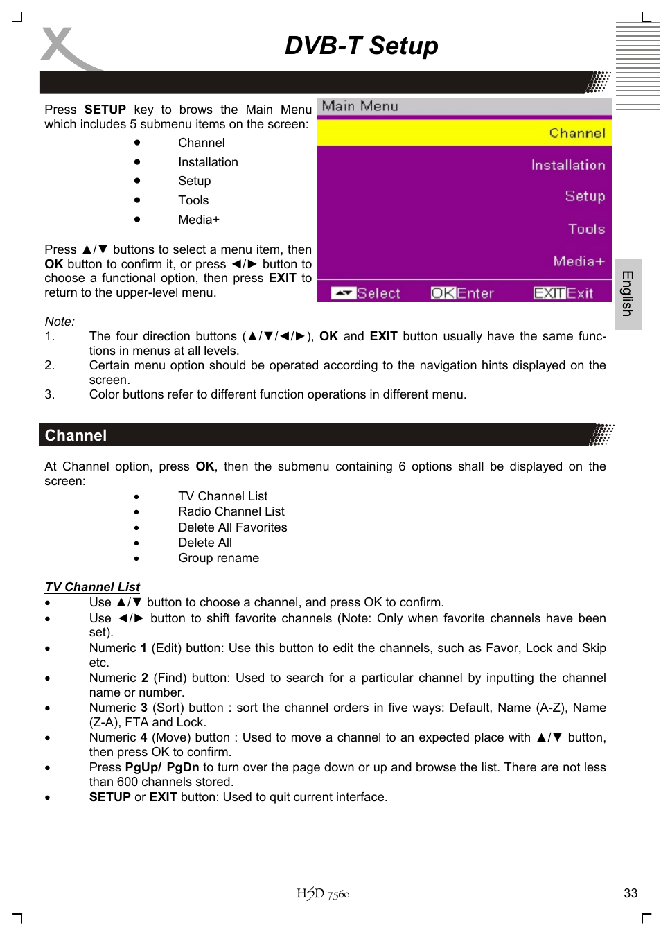 Dvb-t setup | Xoro HSD 7560 User Manual | Page 83 / 146