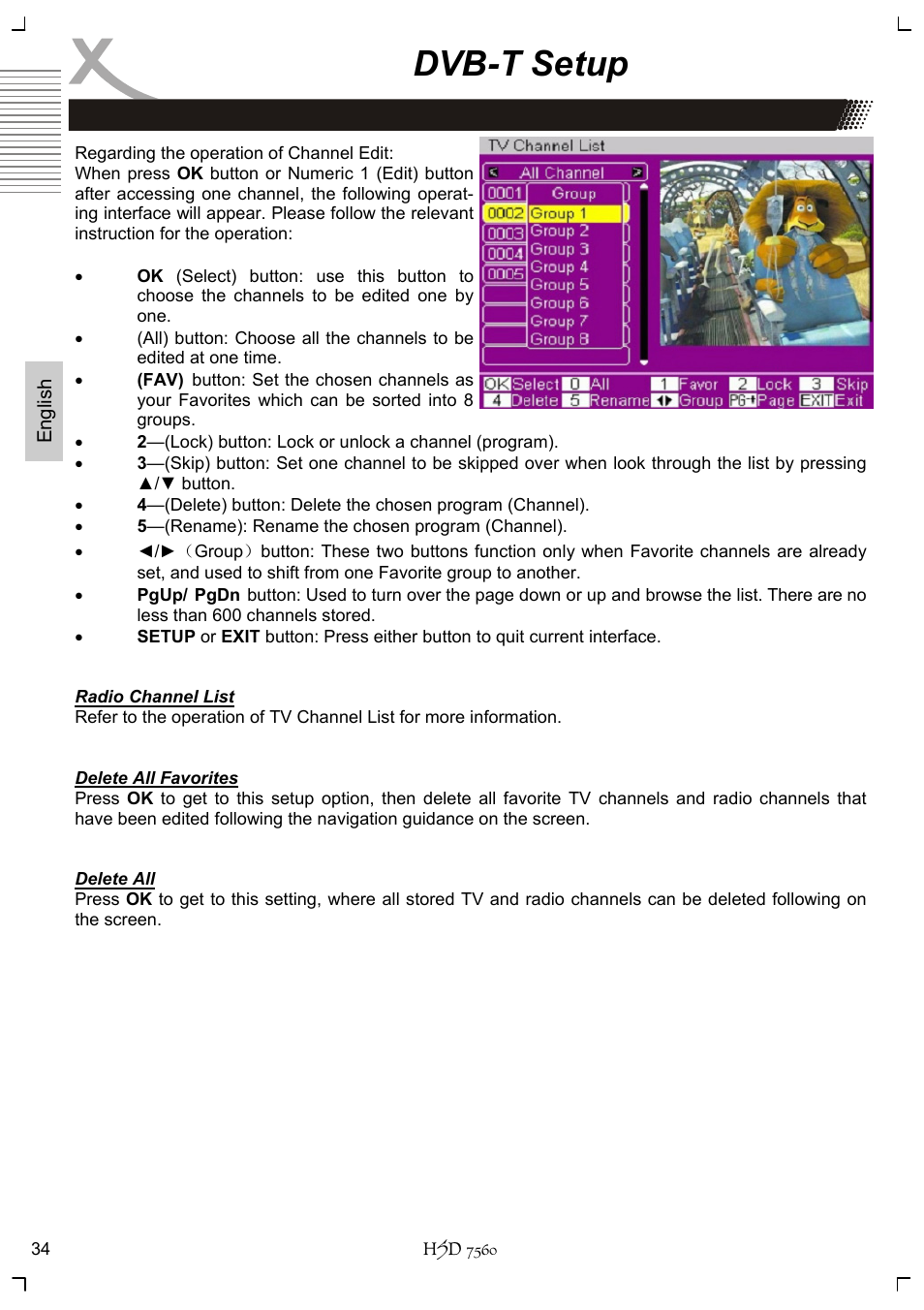 Dvb-t setup | Xoro HSD 7560 User Manual | Page 84 / 146
