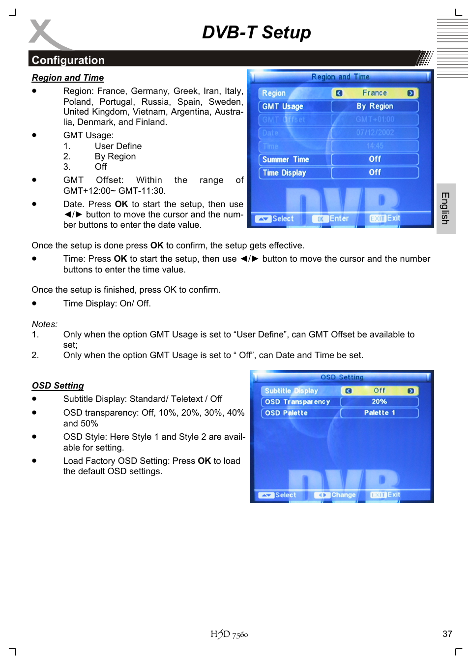 Dvb-t setup | Xoro HSD 7560 User Manual | Page 87 / 146