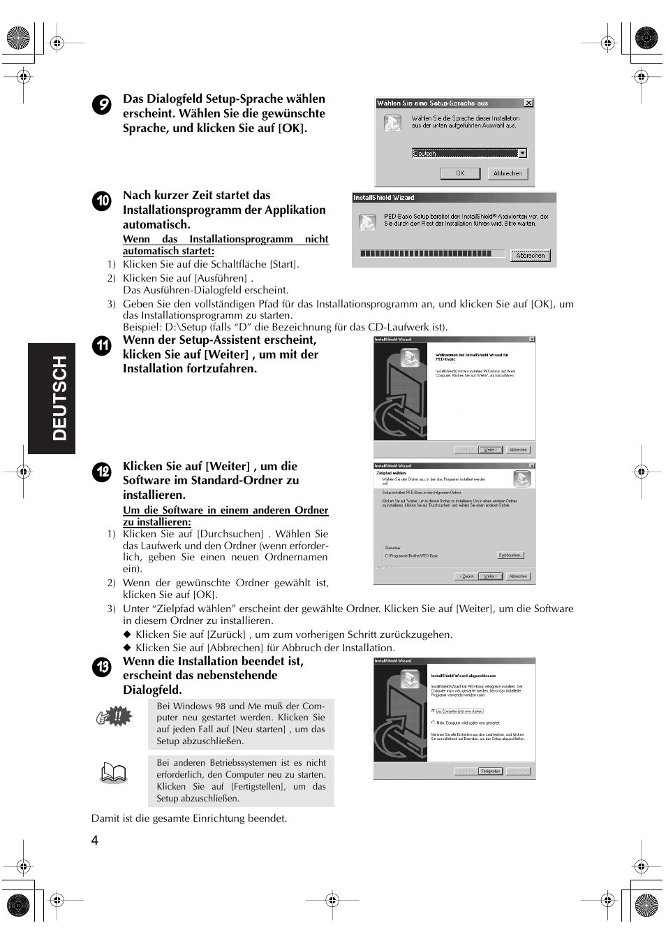 English, English deutsch english english | Brother PED-Basic User Manual | Page 40 / 100
