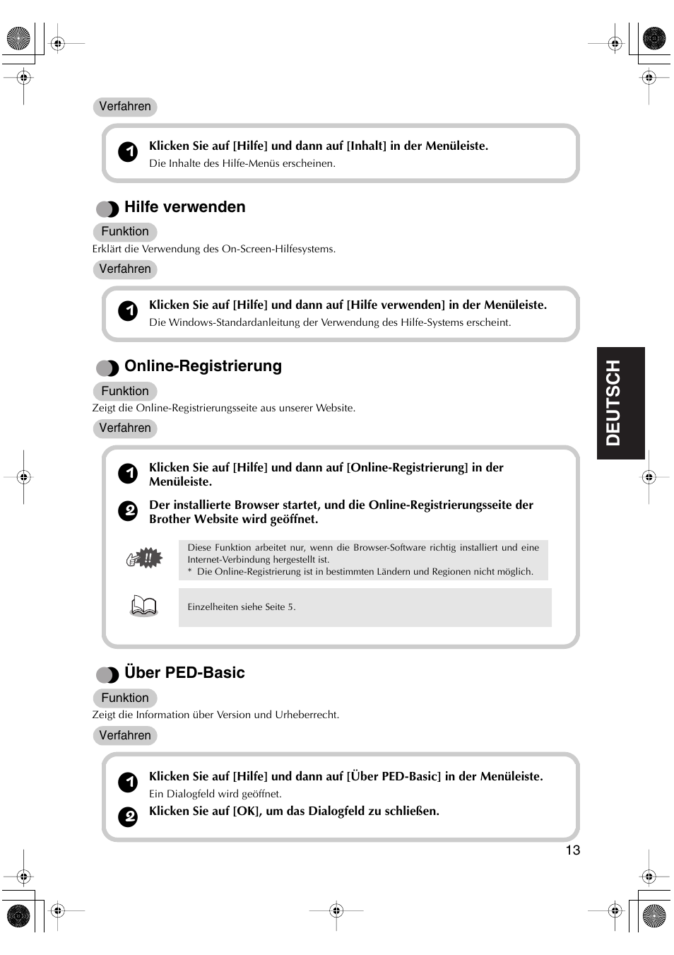 English, English deutsch english english english | Brother PED-Basic User Manual | Page 49 / 100