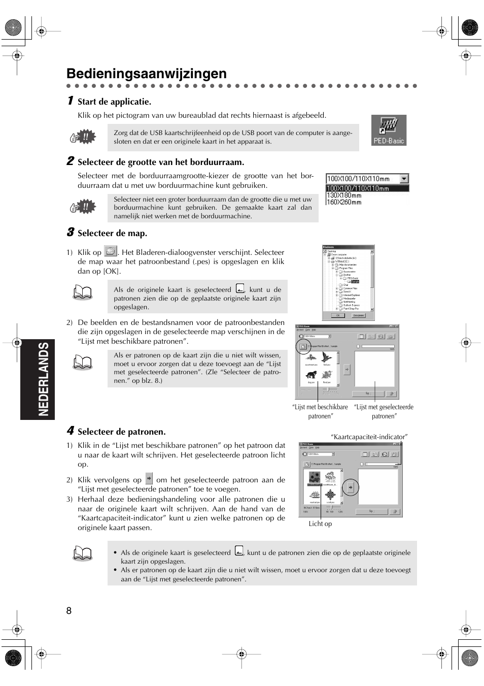 Bedieningsaanwijzingen | Brother PED-Basic User Manual | Page 60 / 100