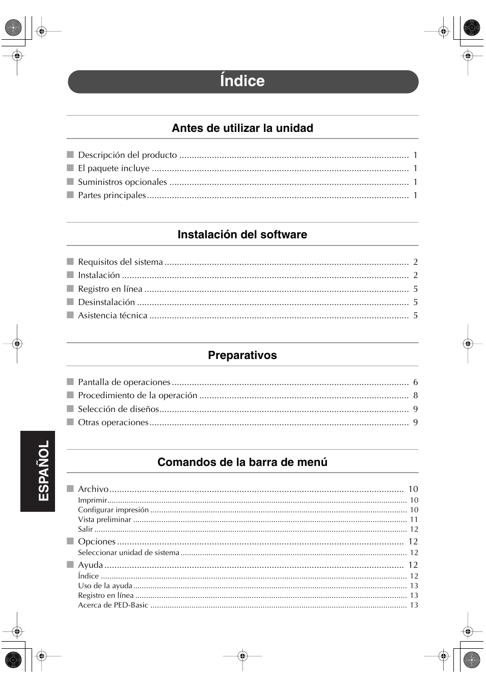 Índice | Brother PED-Basic User Manual | Page 68 / 100