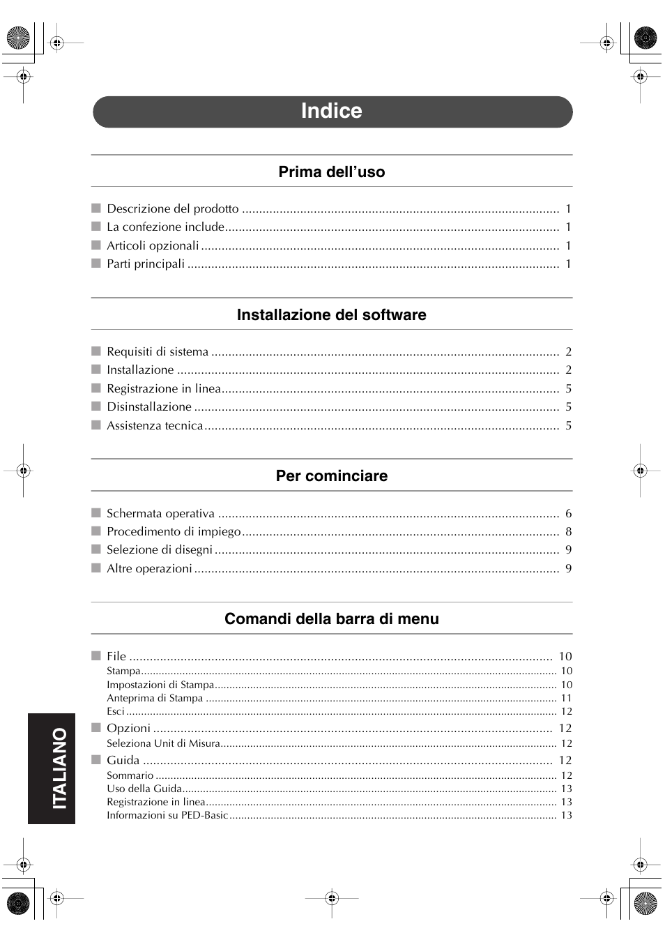 Indice | Brother PED-Basic User Manual | Page 84 / 100