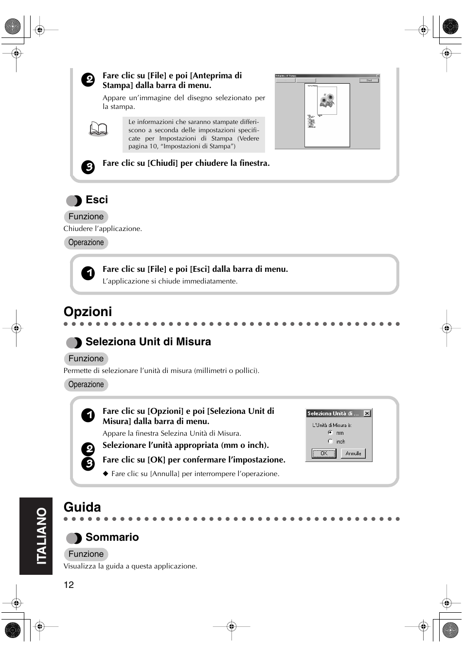 Opzioni, Guida | Brother PED-Basic User Manual | Page 96 / 100