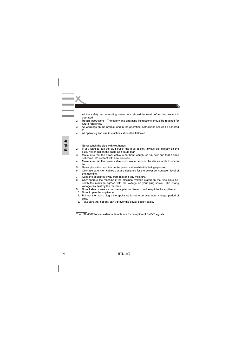 Safety information | Xoro HTL 400T User Manual | Page 26 / 70